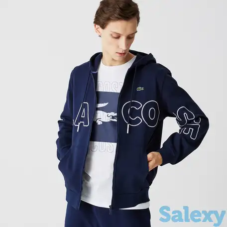 Мужская толстовка lacoste на молнии с принтированным логотипом, фотография 1