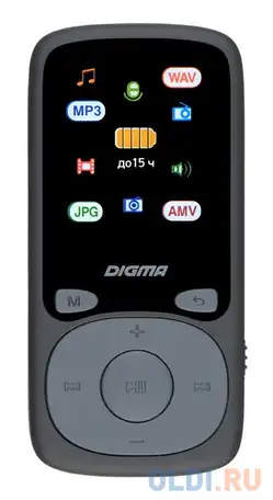 Плеер hi-fi flash digma b4 8gb черный/1.8