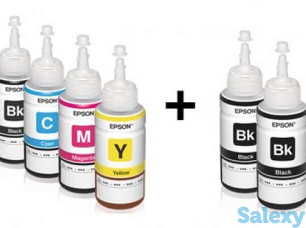 Оригинальные чернила для epson l365 (70мл, 3 цветных + 3 черных), фотография 1