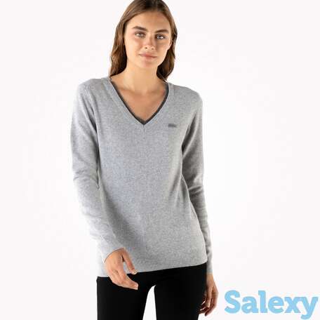 Женский свитер lacoste с v-образным вырезом из шерсти и кашемира, фотография 1