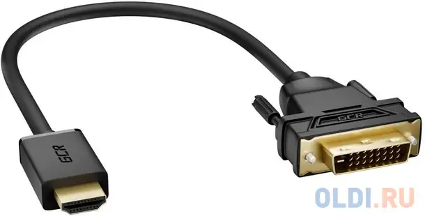 Greenconnect кабель hdmi-dvi 0.3m черный, od7.3mm, 28/28 awg, позолоченные контакты, 19pin, фотография 1