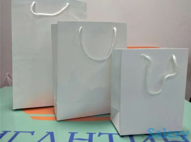 Бумажные белые и крафтовые пакеты Алматы, фотография 1