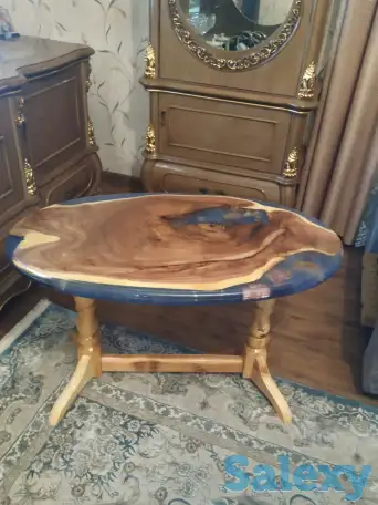 Продам чайные столики из эпоксидной смолы и спилов дерева, фотография 5