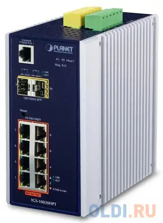 Ip30 l2+ snmp manageable 8-port gigabit poe+(at) switch + 2-port gigabit, фотография 1