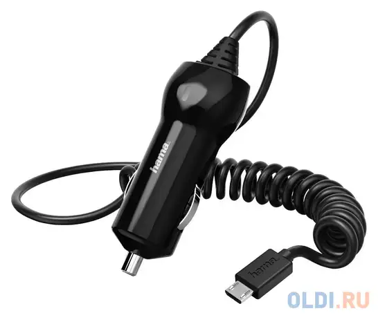 Автомобильное зарядное устройство hama h-183248 2.4а microusb черный, фотография 1