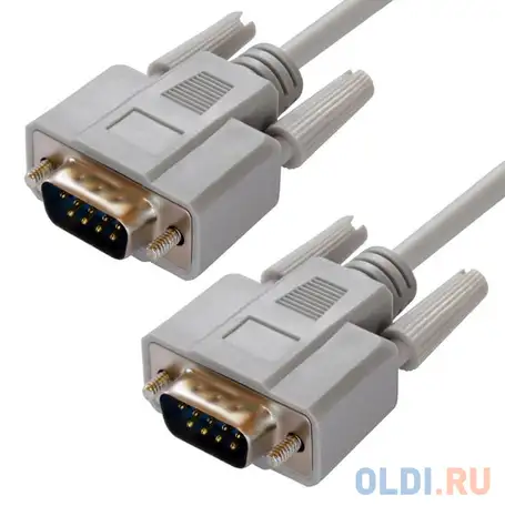 Greenconnect кабель 10.0m 0-модемный com rs-232 линковочный, db9/db9  9m/9m, серый,, фотография 1