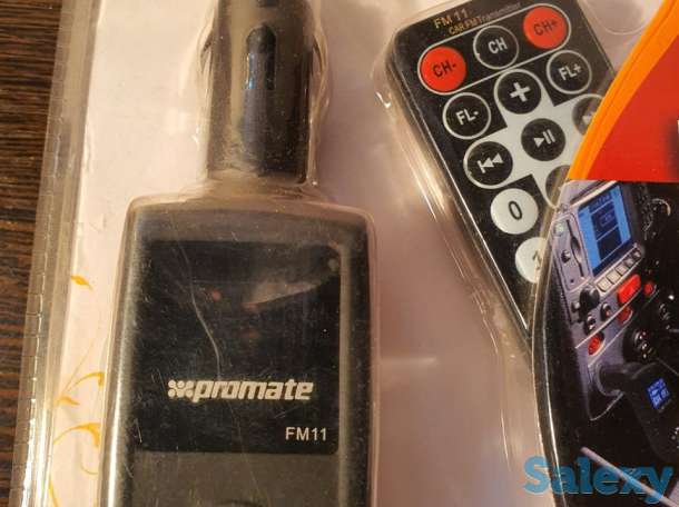 Модулятор автомобильный Promate, для авто, трансмиттер, фотография 1