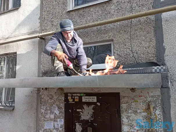 Козырьки, отливы, гидроизоляция, альпинисты, фотография 2