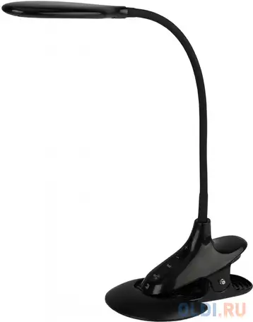 Эра б0019133 настольный светодиодный светильник nled-454-9w-bk черный {прищепка и основание, 5, фотография 1