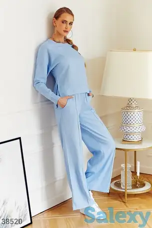 Голубой льняной костюм, фотография 1