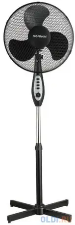 Вентилятор напольный sonnen sft-45w-40-01, d=40 см, 45 вт, 3 скоростных режима,, фотография 1