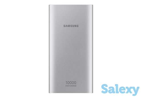 Внешняя батарея samsung eb-p1100c 10000 mah 15w type-c 2xusb (eb-p1100csrgru). серебристый, фотография 1