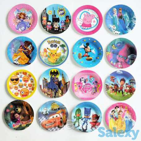 Бумажные одноразовая посуда для детского праздника 10шт, фотография 1