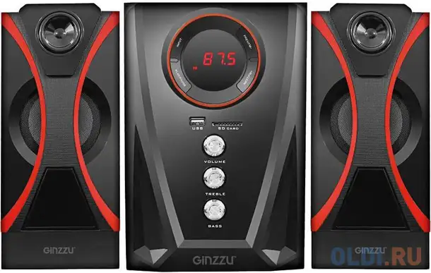 Ginzzu gm-407 2.1 с bluetooth, выходная мощность 20вт + 2х10вт, аудиоплеер, фотография 1