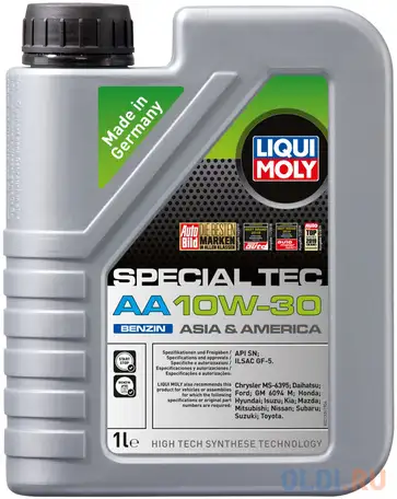 21336 liquimoly нс-синт. мот.масло special tec aa benzin 10w-30 sn gf-5, фотография 1