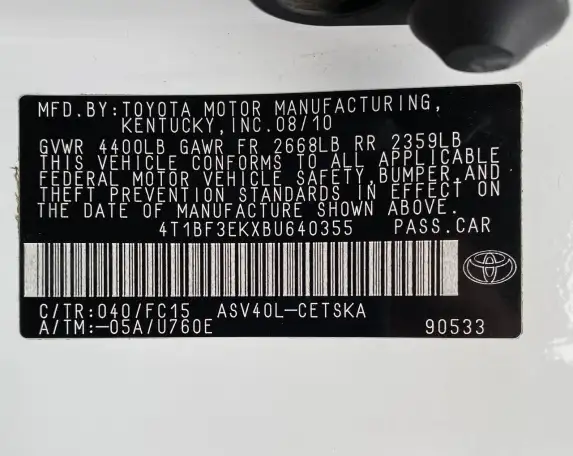 Toyota Camry 2010, фотография 15