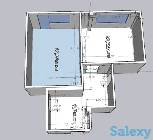 Создание 3д модели вашей квартиры, частного дома. Расчет квадратуры., фотография 2