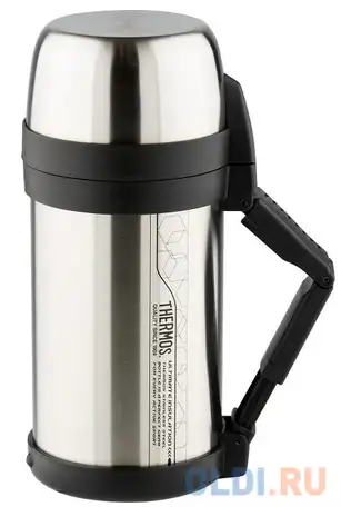 Термос thermos fdh stainless steel vacuum flask (923653) 2л. стальной/черный, фотография 1