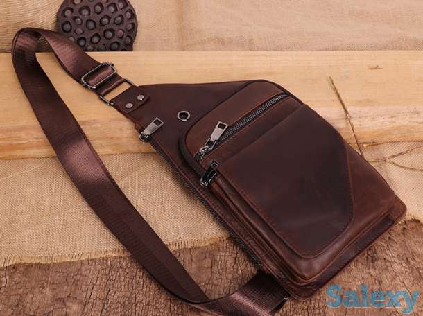 Мужская сумка через плечо из натуральной бычьей кожи с 20% скидкой, фотография 5