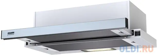 Вытяжка встраиваемая krona kerry 600 белый/нержавеющая сталь, фотография 1