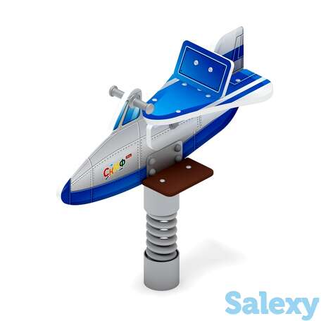 Качалка на пружине самолетик (синий) ио 22.03.02-02, фотография 1