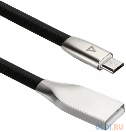 Кабель microusb 1.2м acd acd-u922-m1b плоский черный, фотография 1