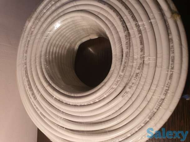 Кабель телевизионный для телевидения провод шнур RG-6, 92 метра 90%, фотография 4