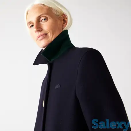 Женское длинное пальто laacoste из смесовой шерсти, фотография 1