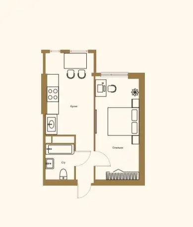 Переуступка 2-комнатная квартира, 46,22 м, мкр Тастак-1, фотография 3