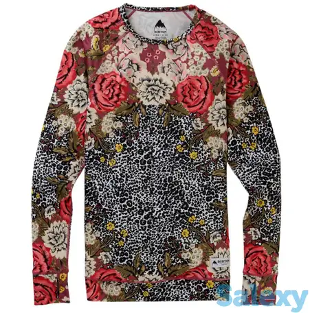 Термокофта burton wb ltwt crew cheetah floral, фотография 1