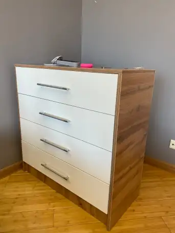 Комод ФОРМАТ М Луиза 90x40x90 см белый коричневый, фотография 1