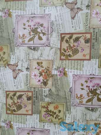 Красивая скатерть клеенка в стиле винтаж поле бабочки, качество, фотография 4