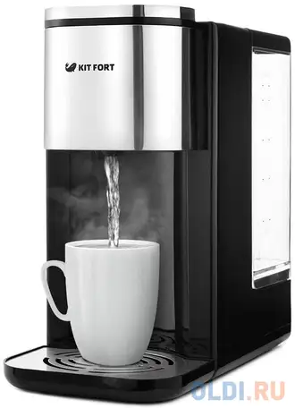 Термопот kitfort кт-2503 2600 вт чёрный серебристый 2.2 л металл/пластик, фотография 1