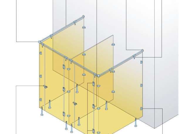 Нержавеющая сантехническая крепежная фурнитура для монтажа сантехкабин, туалетных и душевых перегородок, фотография 7