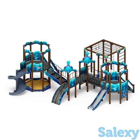 Детский игровой комплекс «морской» дик 2.17.06-01 (винтовой скат) н=2000   h=1200, фотография 1