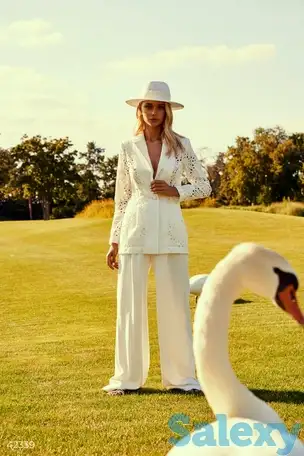 Молочный жакет из прошвы, фотография 1