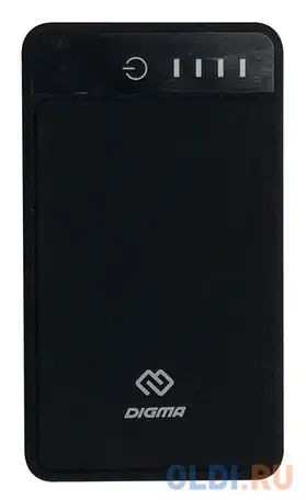 Внешний аккумулятор power bank 10000 мач digma dg-10000-3u-bk черный, фотография 1