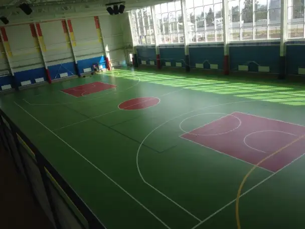 Спортивный коммерческий линолеум. Линолеум для тренажерных и спортивных помещений, линолеум для спортзалов интерьерный, фотография 8