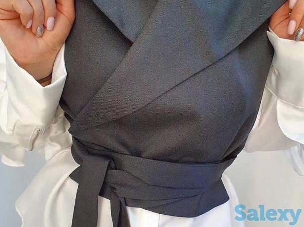 Офисная женская рубашка с жилеткой, фотография 1