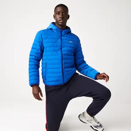 Мужской  водостойкий пуховик lacoste с капюшоном, фотография 1