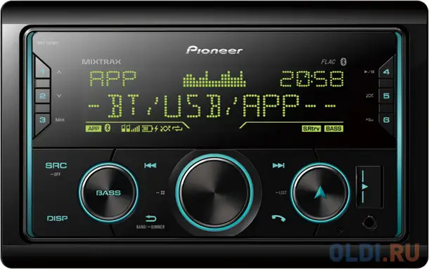 Автомагнитола pioneer mvh-s620bt 2din 4x50вт, фотография 1