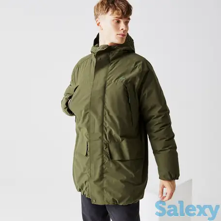 Мужская стеганая водоотталкивающая парка lacoste с длинным капюшоном, фотография 1