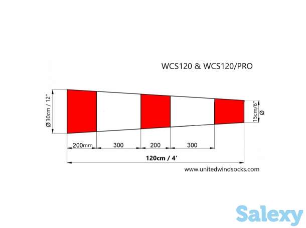 Ветроуказатель ВКС120/PRO: Сменный ветровой конус износостойкий размером 30*120см, фотография 2