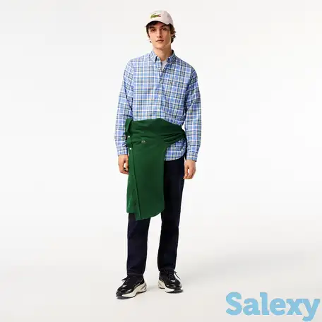 Мужская рубашка lacoste в клетку из хлопка regular fit, фотография 1