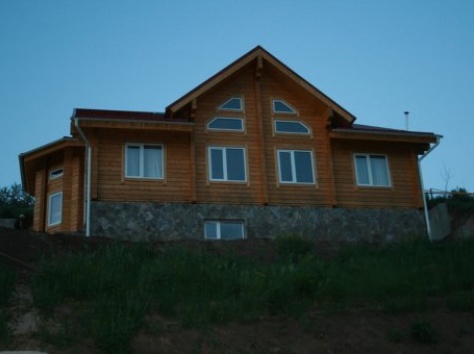 Деревянный дом, Дом из бруса, дом из Финляндии, баня из клееного бруса и оцилиндрованного бревна., фотография 1