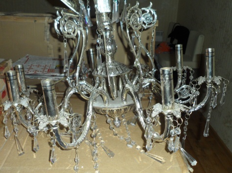 Люстра серебреная, фотография 1