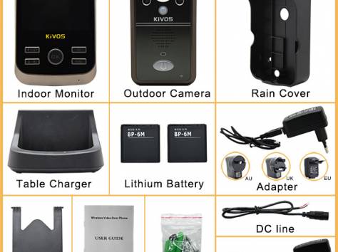 Беспроводной домофон, с переносным монитором., фотография 1