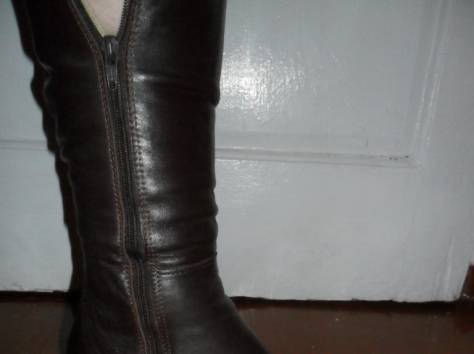 Сапоги осенние женские кожаные р.41-42 новые, фотография 3