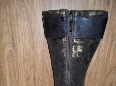 Сапоги осенние женские кожзам р.38 БУ, фотография 1