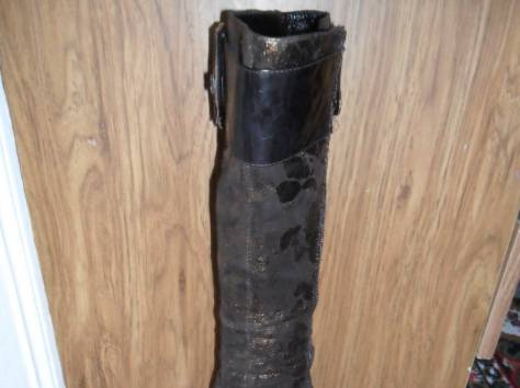 Сапоги осенние женские кожзам р.38 БУ, фотография 3